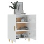 Credenza Bianco Lucido 70x34x90 cm in Legno Multistrato