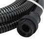 Tubo di Aspirazione con Raccordi in Ottone Nero 1" 10 m PVC