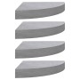 Mensole Angolari 4 pz Grigio Cemento 35x35x3,8 cm in MDF