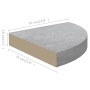 Mensole Angolari 4 pz Grigio Cemento 35x35x3,8 cm in MDF