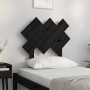 Testiera per Letto Nera 72,5x3x81 cm in Legno Massello di Pino