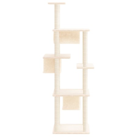 Albero per Gatti con Tiragraffi in Sisal Crema 169 cm