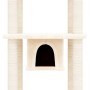 Albero per Gatti con Tiragraffi in Sisal Crema 169 cm