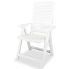 Set da Pranzo da Giardino 7 pz in Plastica Bianco