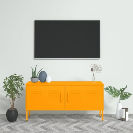 Mobile TV Giallo Senape 105x35x50 cm in Acciaio