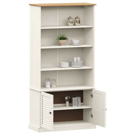 Libreria VIGO 85x35x170 cm in Legno Massello di Pino Bianco