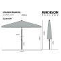 Madison Ombrellone Flores Luxe 300 cm Rotondo Grigio Talpa