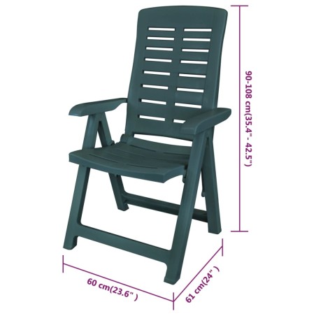 Set da Pranzo da Giardino 7 pz in Plastica Verde