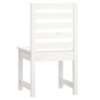 Sedie da Giardino 2pz Bianche 50x48x91,5 Legno Massello di Pino