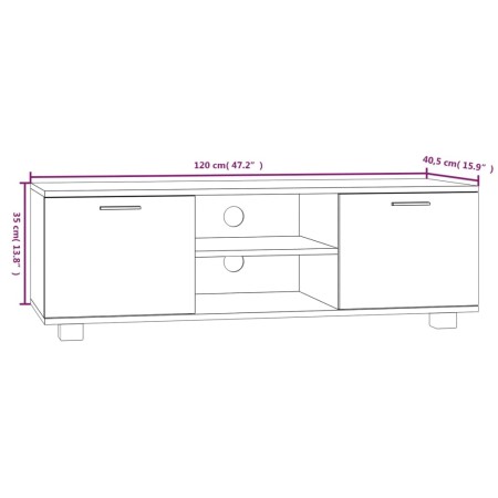 Mobile Porta TV Bianco 120x40,5x35 cm in Legno Multistrato