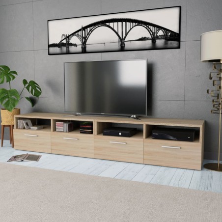 Mobili TV 2 pz in Legno Multistrato 95x35x36 cm Rovere