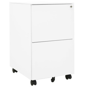 Schedario Mobile Bianco 39x45x67 cm in Acciaio