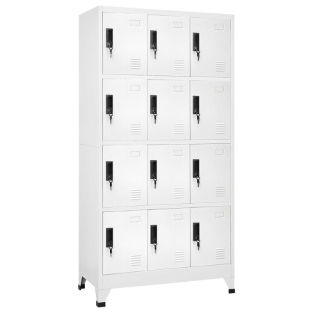 Armadietto con Serratura Bianco 90x45x180 cm in Acciaio