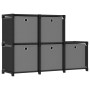 Mobile con 5 Scatole a Cubo Nero 103x30x72,5 cm in Tessuto