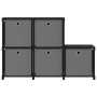 Mobile con 5 Scatole a Cubo Nero 103x30x72,5 cm in Tessuto