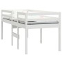 Letto a Soppalco Bianco 90x200 cm in Legno Massello di Pino