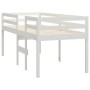 Letto a Soppalco Bianco 90x200 cm in Legno Massello di Pino