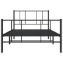 Giroletto con Testiera e Pediera Metallo Nero 107x203 cm