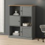 Libreria VIGO 90x35x114,5 cm in Legno Massello di Pino Grigio