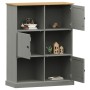 Libreria VIGO 90x35x114,5 cm in Legno Massello di Pino Grigio