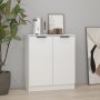 Credenza Bianco Lucido 60x30x70 cm in Legno Multistrato