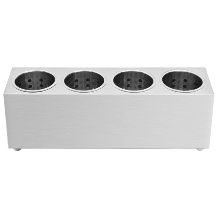 Portaposate con 4 Inserti Rettangolare in Acciaio Inox