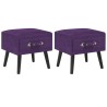 Comodini Viola Scuro 2 pz 40x35x40 cm in Velluto