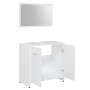 Set Mobili da Bagno 3 pz Bianco in Truciolato