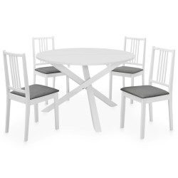 Set per Sala da Pranzo 5 pz in MDF Bianco