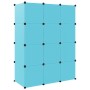 Scaffale Portaoggetti per Bambini con 12 Cubi Blu in PP