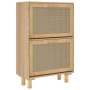 Scarpiera Marrone52x25x80cm Legno Multistrato e Rattan Naturale