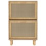 Scarpiera Marrone52x25x80cm Legno Multistrato e Rattan Naturale