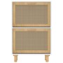 Scarpiera Bianca 52x25x80cm Legno Multistrato e Rattan Naturale