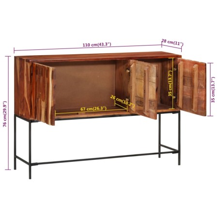 Credenza 110x28x76 cm in Legno Massello di Acacia