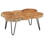 Tavolino 36 cm 6 Tronchi in Legno Massello di Acacia