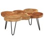 Tavolino 36 cm 6 Tronchi in Legno Massello di Acacia