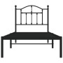 Giroletto con Testiera in Metallo Nero 90x190 cm