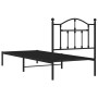 Giroletto con Testiera in Metallo Nero 90x190 cm