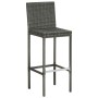 Sgabelli da Bar con Cuscini 6 pz in Polyrattan Grigio