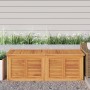 Contenitore Giardino con Borsa 150x50x53cm Legno Massello Teak