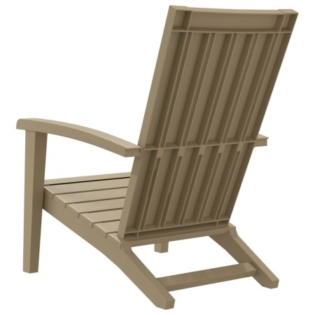 Sedia Adirondack da Giardino in Polipropilene Marrone Chiaro