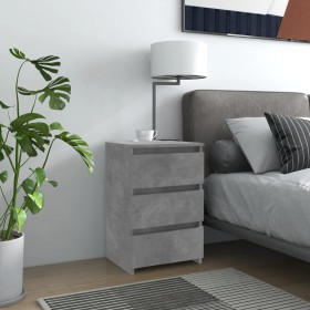 Comodini 2pz Grigio Cemento 40x35x62,5 cm in Legno Multistrato