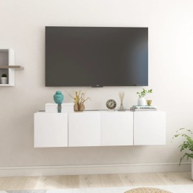 Mobili Porta TV Pensili 2pz Bianchi 60x30x30 cm