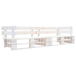 Divano da Giardino a 2 Posti su Pallet Bianco in Legno