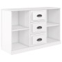 Credenza Bianco Lucido 104,5x35,5x67,5 cm in Legno Multistrato