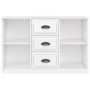 Credenza Bianco Lucido 104,5x35,5x67,5 cm in Legno Multistrato