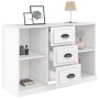 Credenza Bianco Lucido 104,5x35,5x67,5 cm in Legno Multistrato