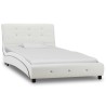 Letto con Materasso Memory Foam Bianco in Similpelle 90x200 cm