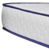 Letto con Materasso Memory Foam Bianco in Similpelle 90x200 cm