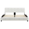 Letto con Materasso Memory Foam Bianco in Similpelle 140x200 cm